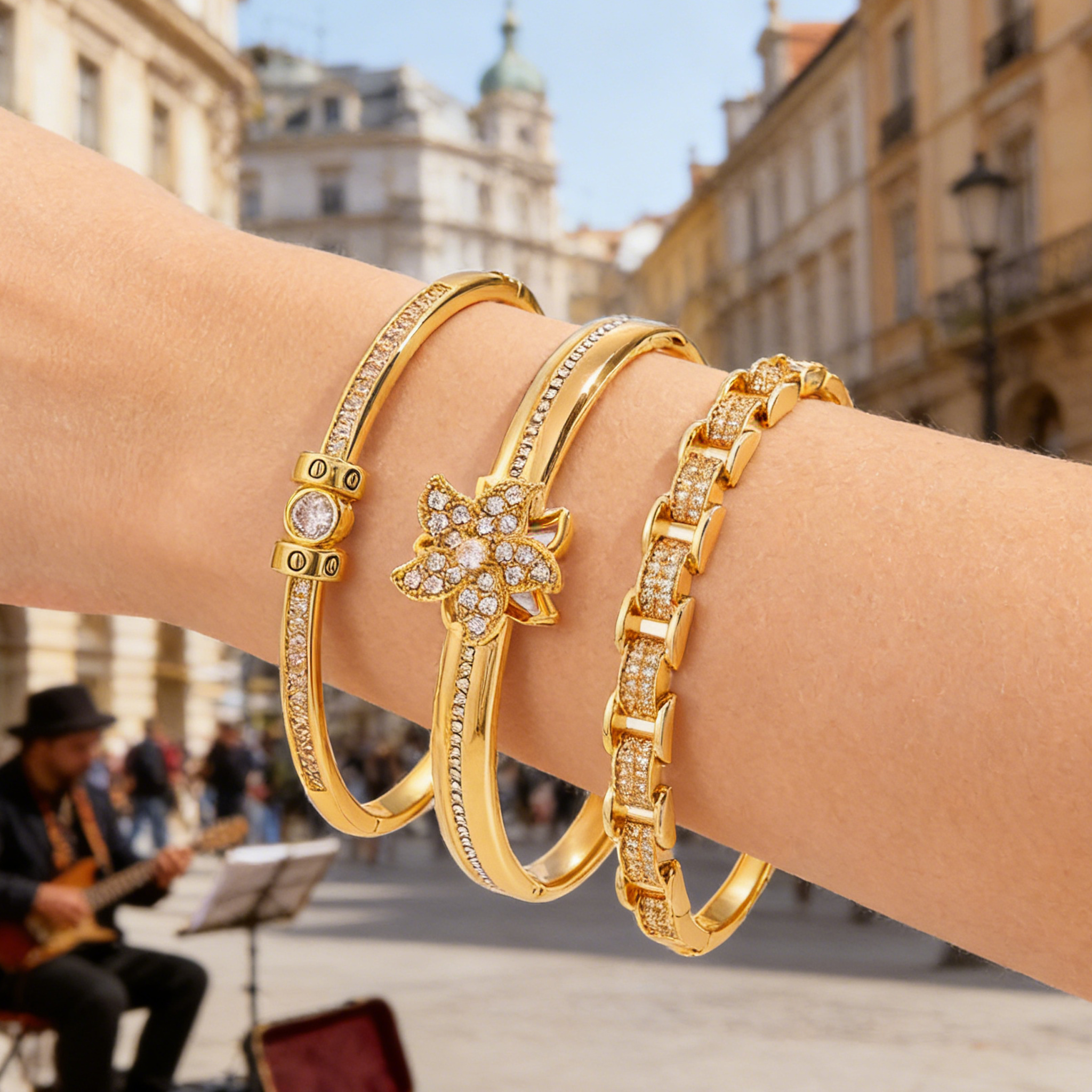 "Spiral Floret" Series Bracelet, Unique Texture Design