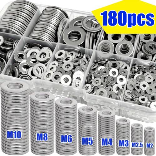 180pcs heavy duty washer set washers for screws and bolts 9 sizes 10 industrial applications