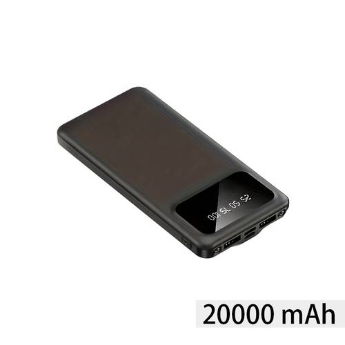 20000mah large capacity mobile power supply 5v2 1a portable usb charger led display for ios devices 2 output type c micro input safe and stable polymer lithium battery