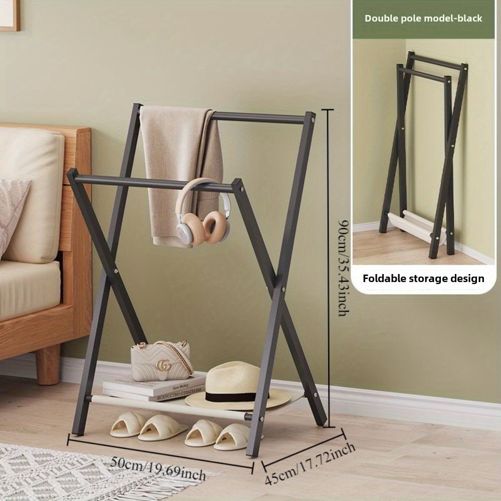 Foldable Hanger, Bedside Hanger For Bedroom, Clothing Storage Rack, Pants Hanger, Balcony Storage Shelf