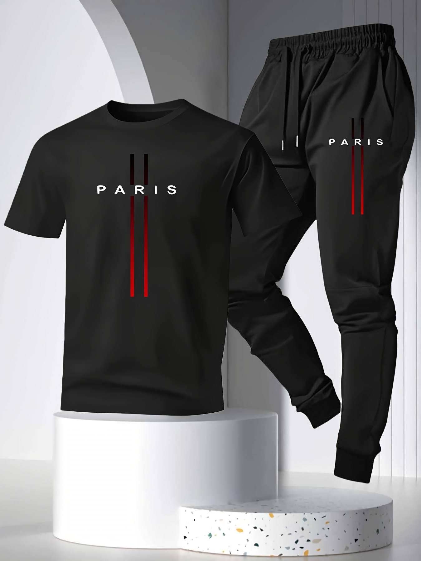 පිරිමි ටී ෂර්ට් අනියම් ටොප් ඇත්ලෙටික් හුස්ම ගත හැකි සුවපහසු මුද්‍රිත පිරිමි ටී ෂර්ට් අනියම් සාද පිරිමි අත් PARIS අකුරු ටී ෂර්ට් ස්ලෝ රනින් වසන්ත ගිම්හාන එළිමහන් ගෘහ භාවිතය සඳහා තනි කෑල්ල සැහැල්ලු දැල් පිරිමි ටී ෂර්ට්