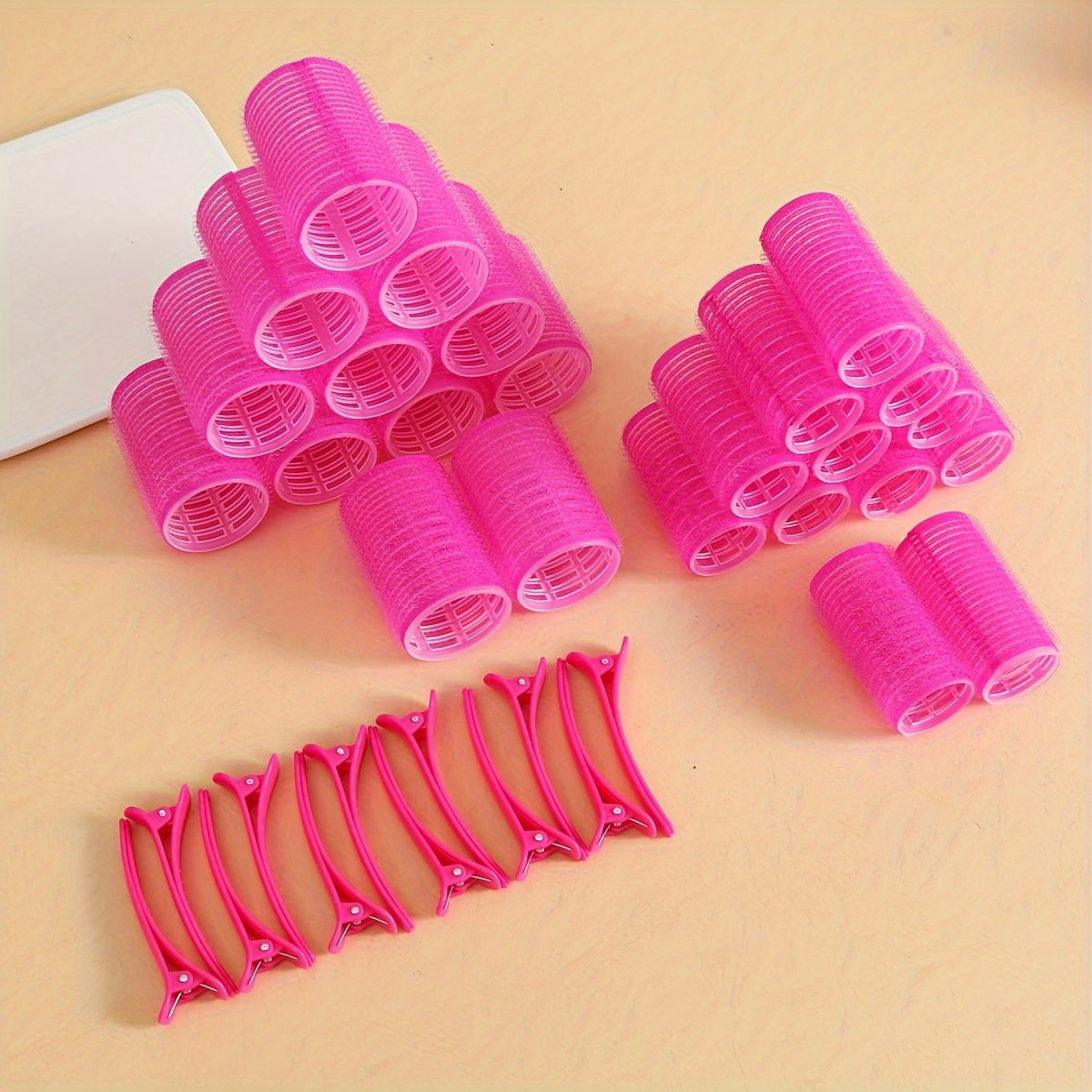 TEMU 36pcss Self-holding Curling Iron Set Includes 24 Curling Irons, 12 Duckbill Clips, Hairstyling Artifacts, 36pcss Of Self-holding Curling Irons,