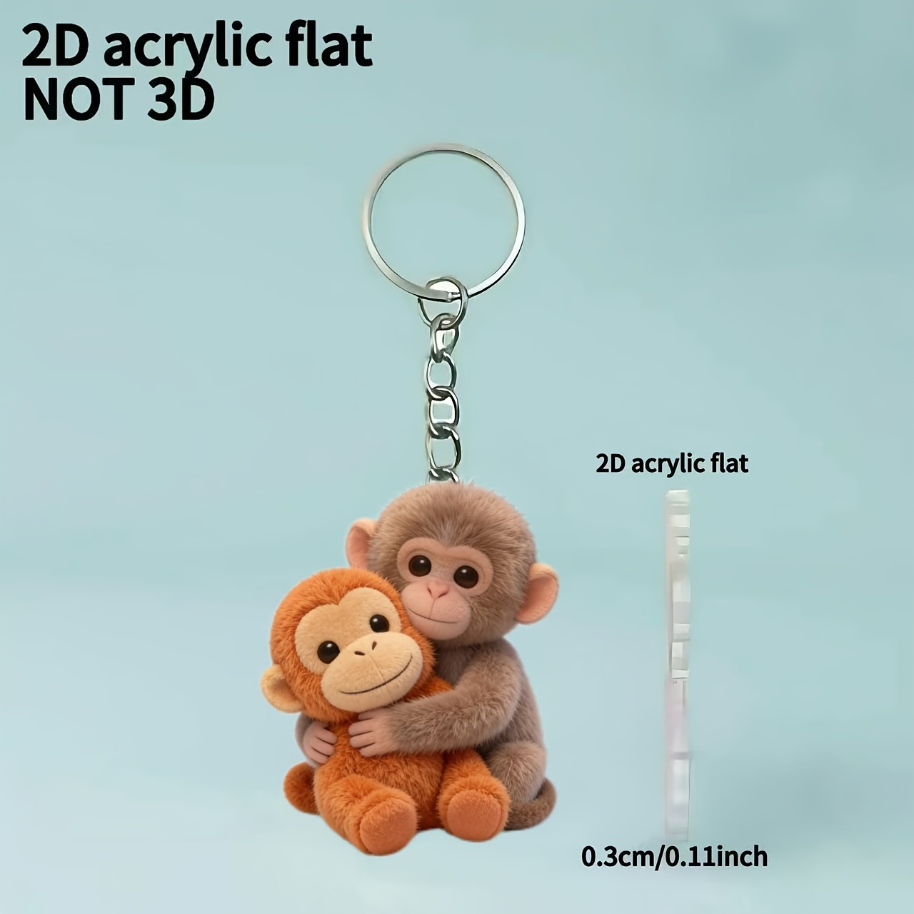 2d Flat - [2d Flat] 1pc Acrylic And Doll Keychain, Keyring, Holiday Gift Decoration Key Pendant, Car Keychain, Backpack Wallet Keychain