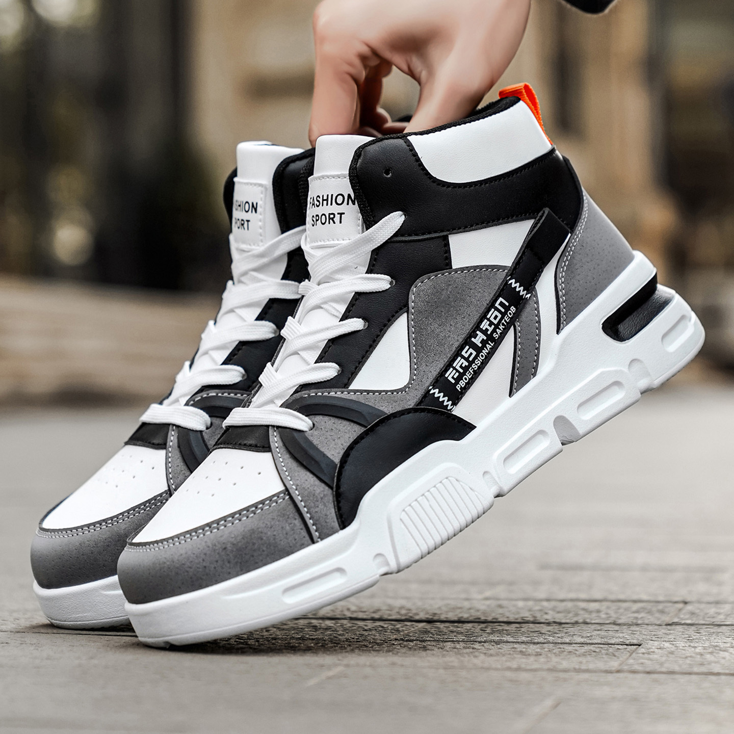 [Zapatillas deportivas] Botas de senderismo para hombre, nueva colección de primavera | Corte medio con cordones, suela gruesa, forro de tela, suela de PVC antideslizante y resistente a la abrasión, ideal para senderismo, camping y aventuras al aire libre en primavera
