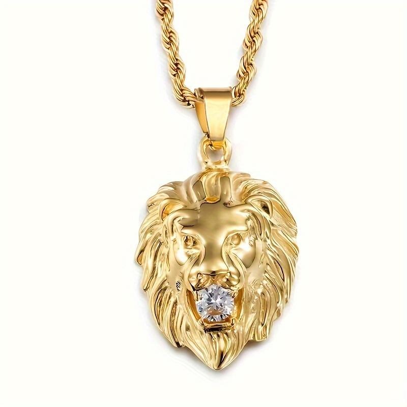 TEMU 2pcs Pendant Necklace Set, Unisex Hip Hop Jewelry With Twisted Rope Chain, Inlaid With Sparkling Synthetic Cubic Synthetic Synthetic Zircon​​,