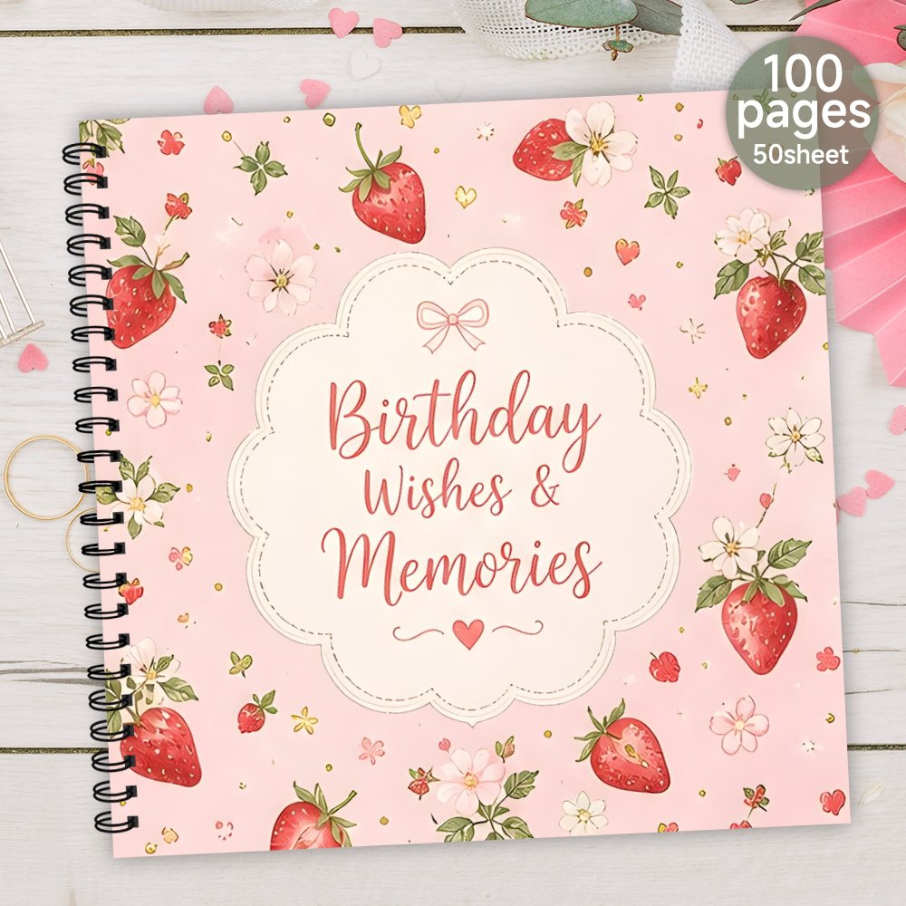 TEMU 1pc Spiral Guestbook, Birthday Book Blank Lined Message Book Guest Book Signature Book Souvenir Album Memory Book Meaningful Gift For Her & Him