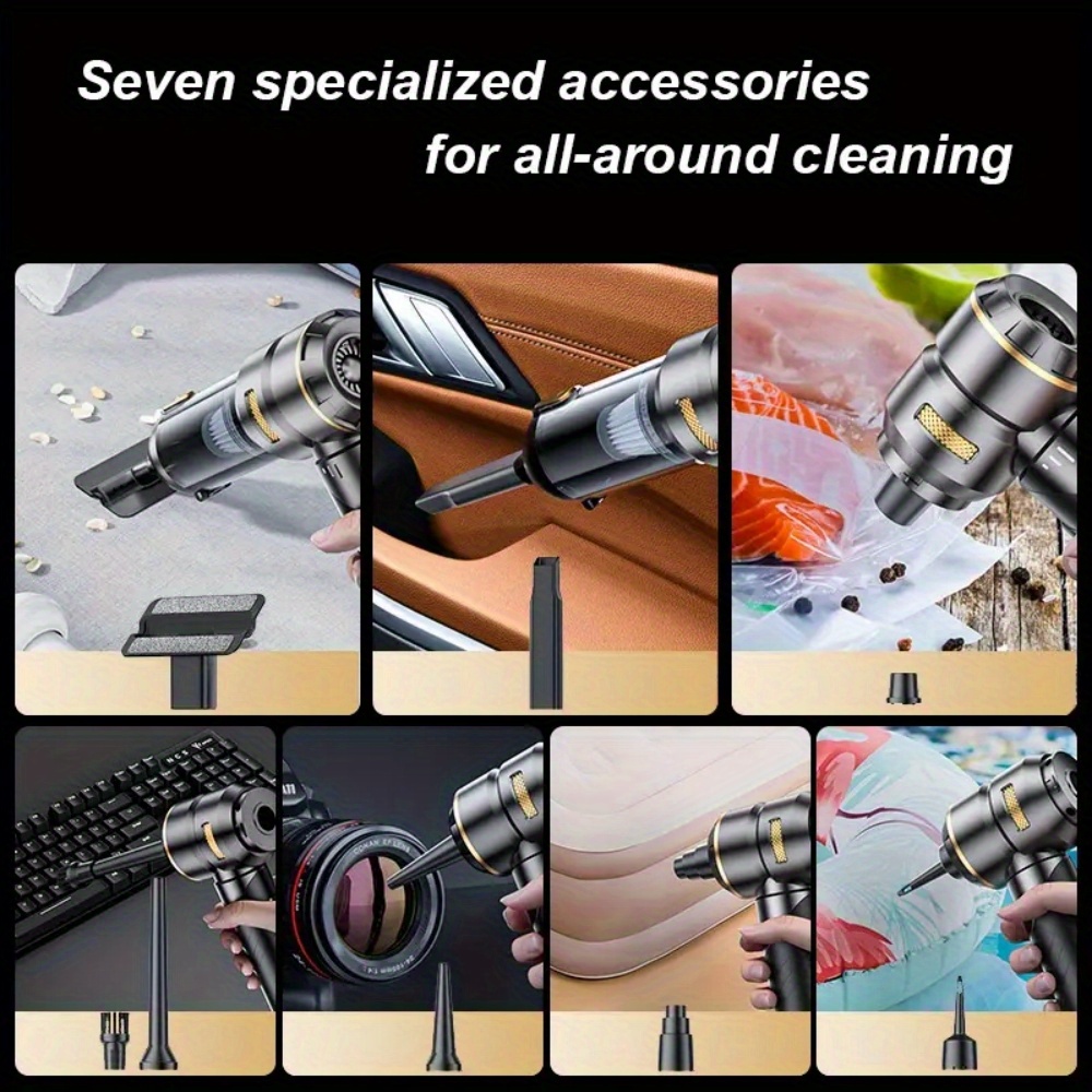 High Power Portable Car Vacuum Cleaner, 25000PA with Air Duster