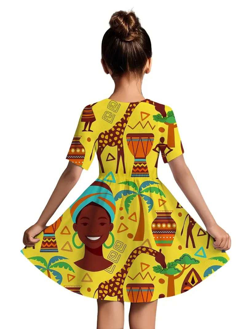 short cute african dresses Africa Print short Dress TJ African Print Dresses