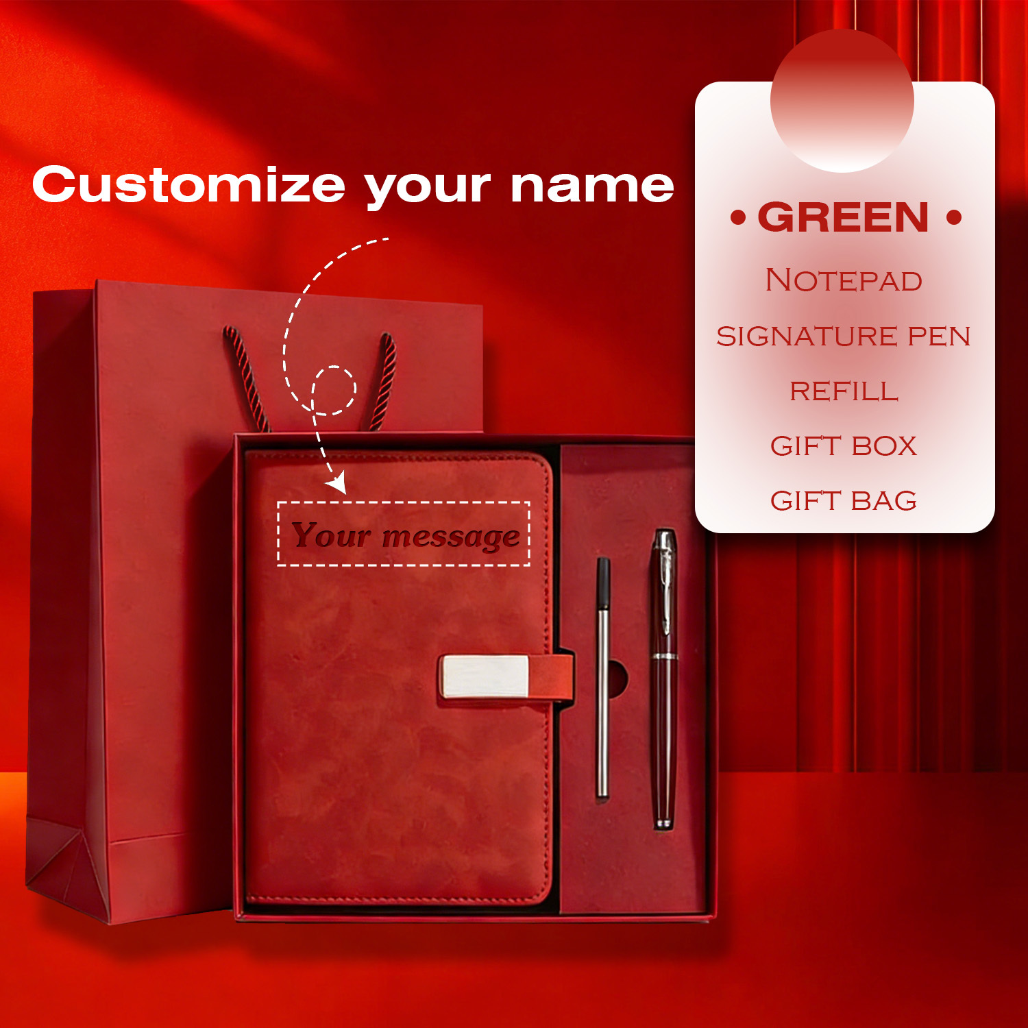 TEMU 1 Set Custom A5 Notebook Gift Box | Includes Metal Ballpoint Pen | Name/logo Printing | For & Study | School Supplies | Back-to-school Gift |