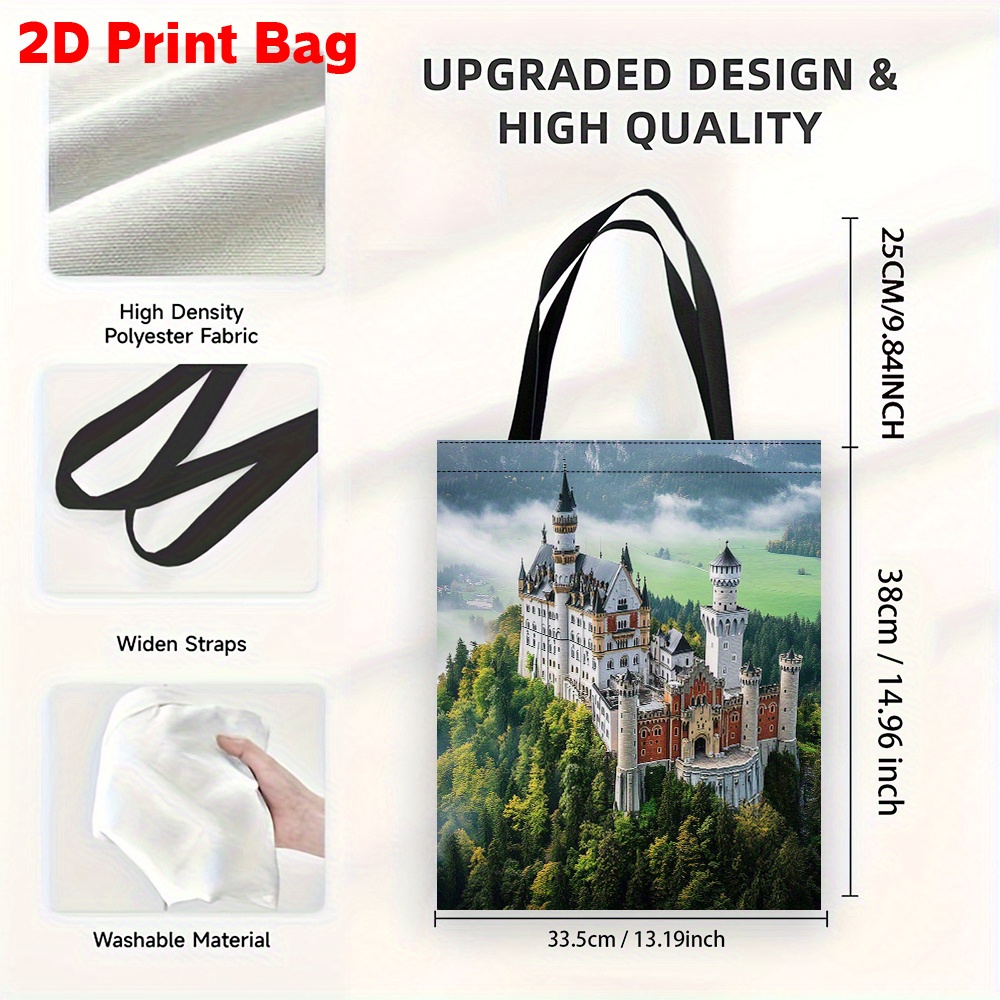 TEMU 1 Sac Fourre-Tout de de - Impression 2D avec Design de , Sac Léger Réutilisable pour Courses et Shopping, Sac de Voyage Durable Thème