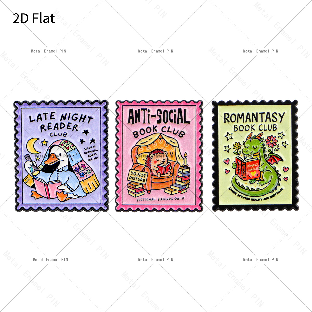 TEMU 2d Flat 3pcs/set Bookworm Lapel Pins Book Club Enamel Pins And Brooches Badge Pins For Backpacks Bags Backpack Cool Decoration Friend For Gifts