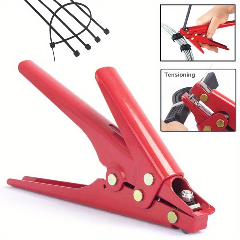 

Cable Tie Tool Hs-519 2.3-9.5mm Portable Nylon Cable Tie Adjustable Tension Plastic Zip Tie Plier Fastening And Cutting Tool