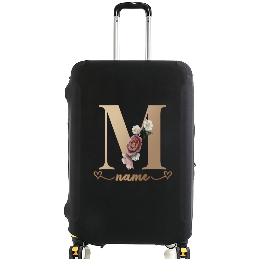 TEMU Case Cover - Made Of Thick Elastic Material With A Golden Letter Design, This Stretchable And Scratch-resistant Cover Fits Luggage Sizes From 18