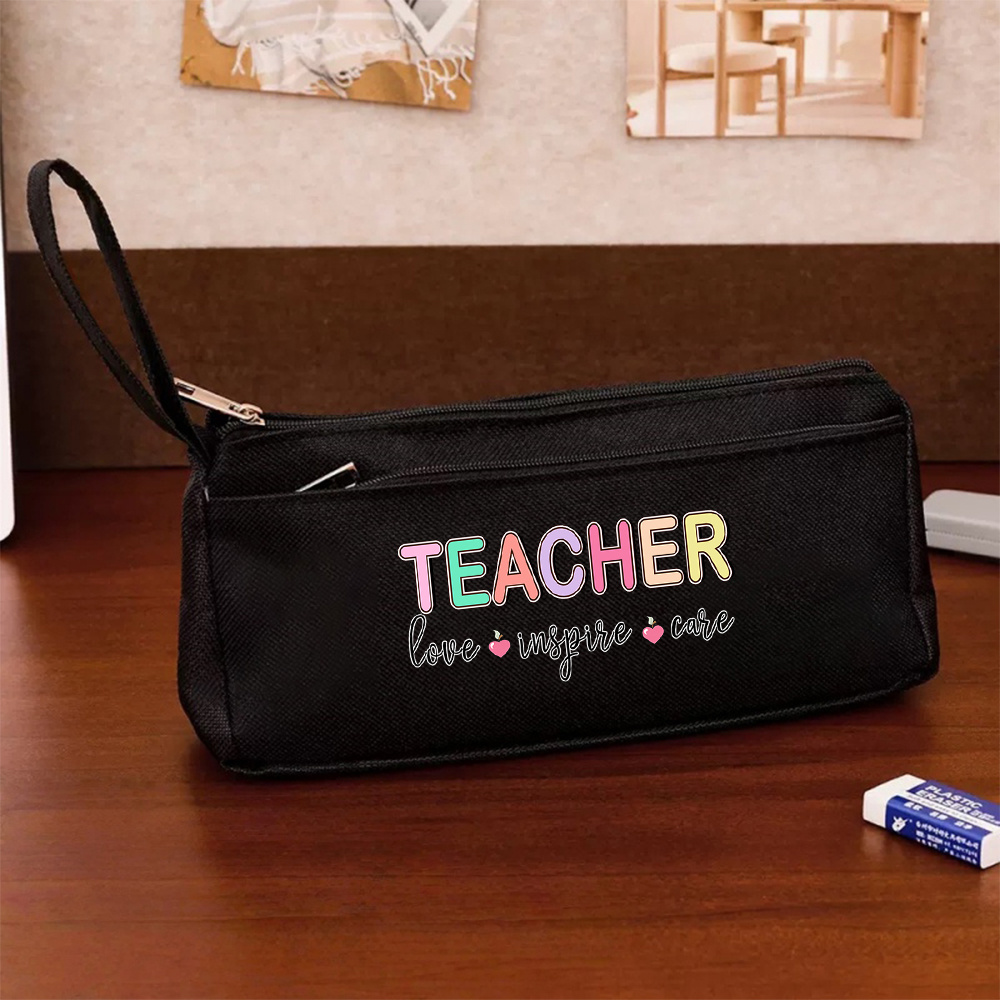 TEMU 1pc Stylish Pencil Case - Flat Storage Bag, Student-friendly, Unisex Storage Item, Foldable, College Style Cartoon Pencil Bag