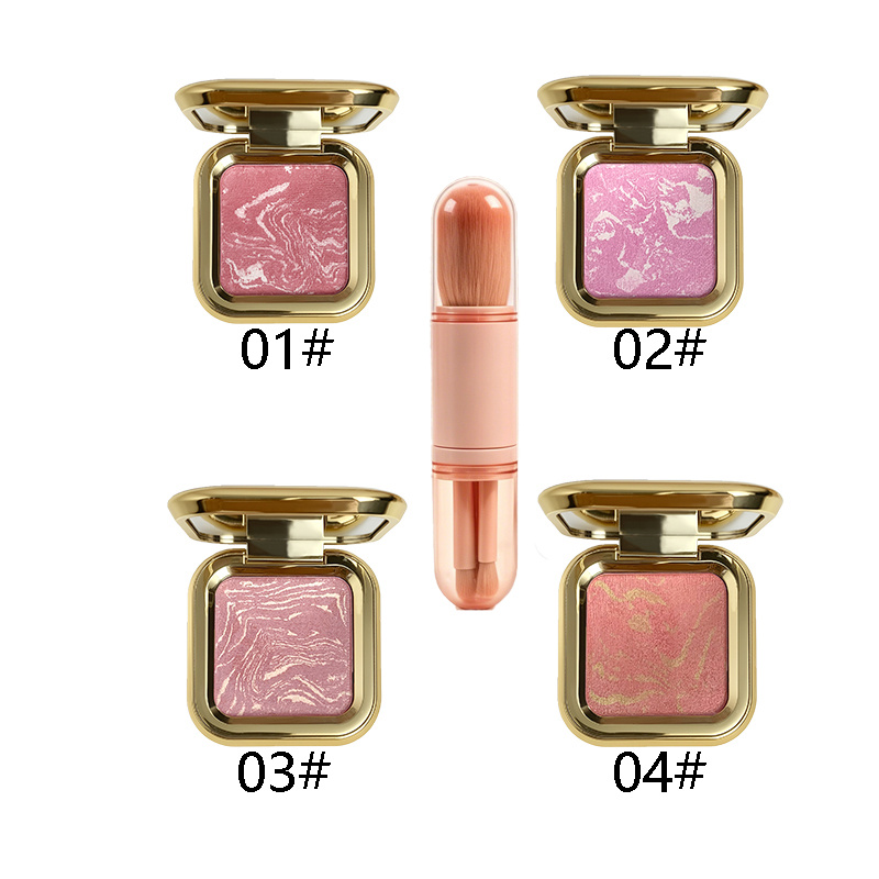Image of This Four-color Gradient Blush Palette With A Brush. And Shimmer Textures Are Smooth And Lightweight, Easy To Blend, And Wear, Dates, Parties, And Holiday Makeup