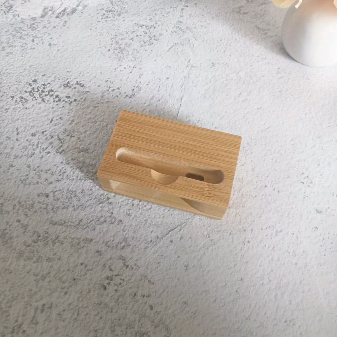Bamboo Lazy Phone Stand With Speaker, Multi-functional Desktop Phone Holder