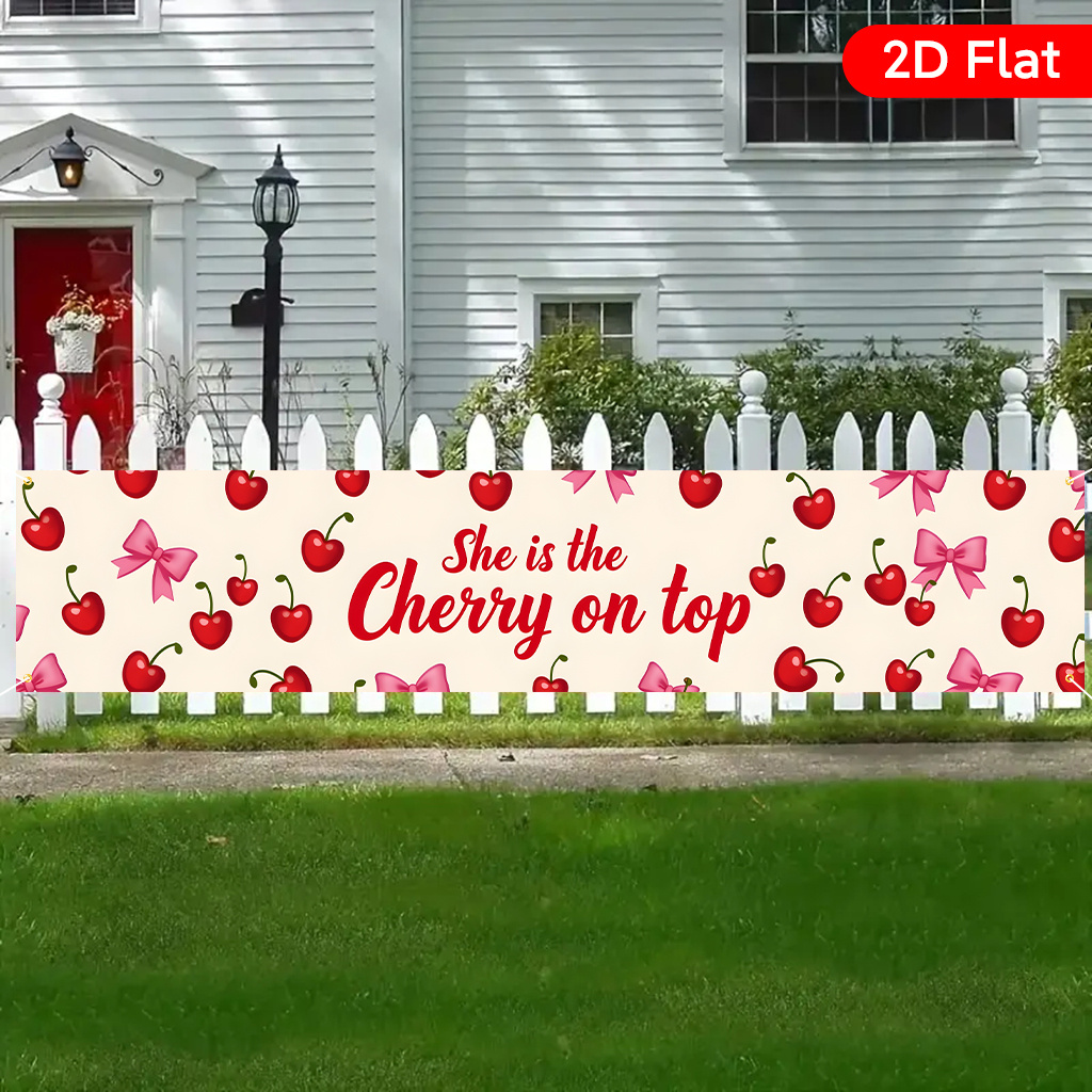 TEMU 2d Flat 1pc " The " Beautiful Large Garden Banner, Birthday Party Anniversary Celebration, Promotional Slogan Banner, 17.7x78.7 Inches