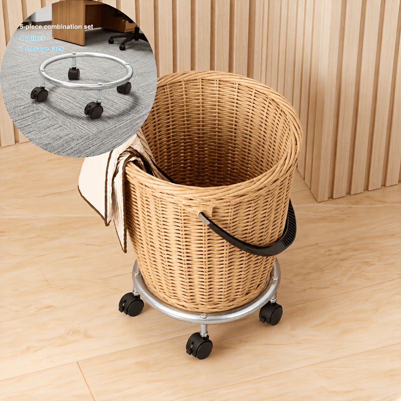 TEMU Chariot robuste pour bouteille de gaz avec roulettes pivotantes à 360°, support de déplacement rond en acier inoxydable, base roulante