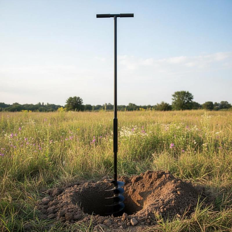 Image of Earth Auger With Handle 180mm Extension Tube 9m