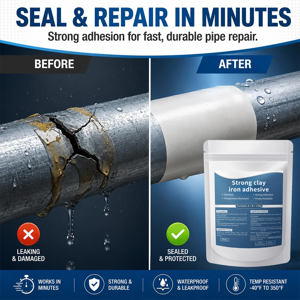 2bags reinforced epoxy putty strong clay ab two part heat resistant fast repair filler for metal wood ceramic concrete tile plastic pvc holes Product details 1
