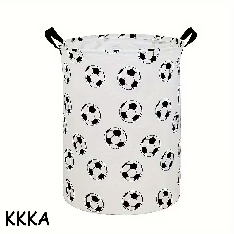 TEMU A Foldable Storage Box With A 'minimalist Style Football' Design, Suitable For Clothes, Miscellaneous Items, And As - Round Storage Basket For