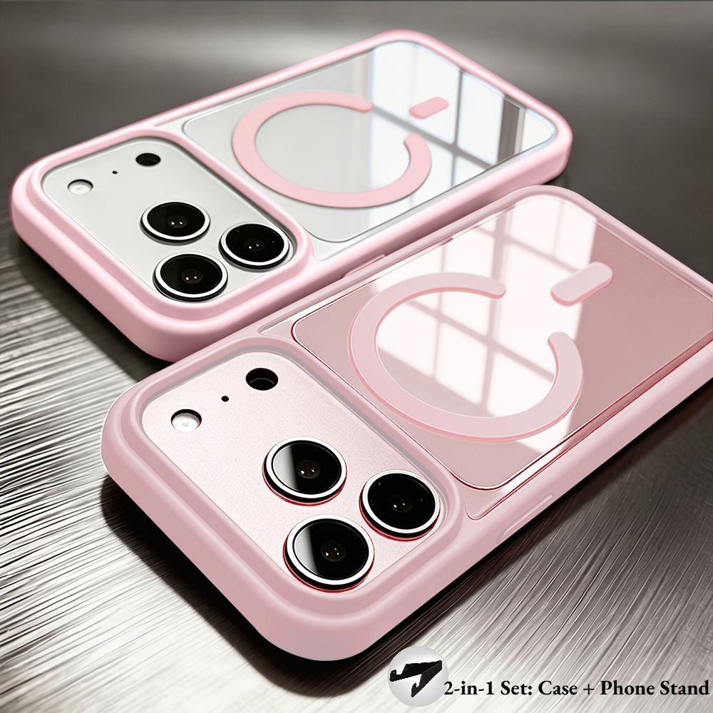 TEMU para teléfono: Juego : + Soporte para teléfono, magnética transparente de lujo, para iPhone 18 Pro 18 17 16 15 14 13 12 11 Pro , cubierta