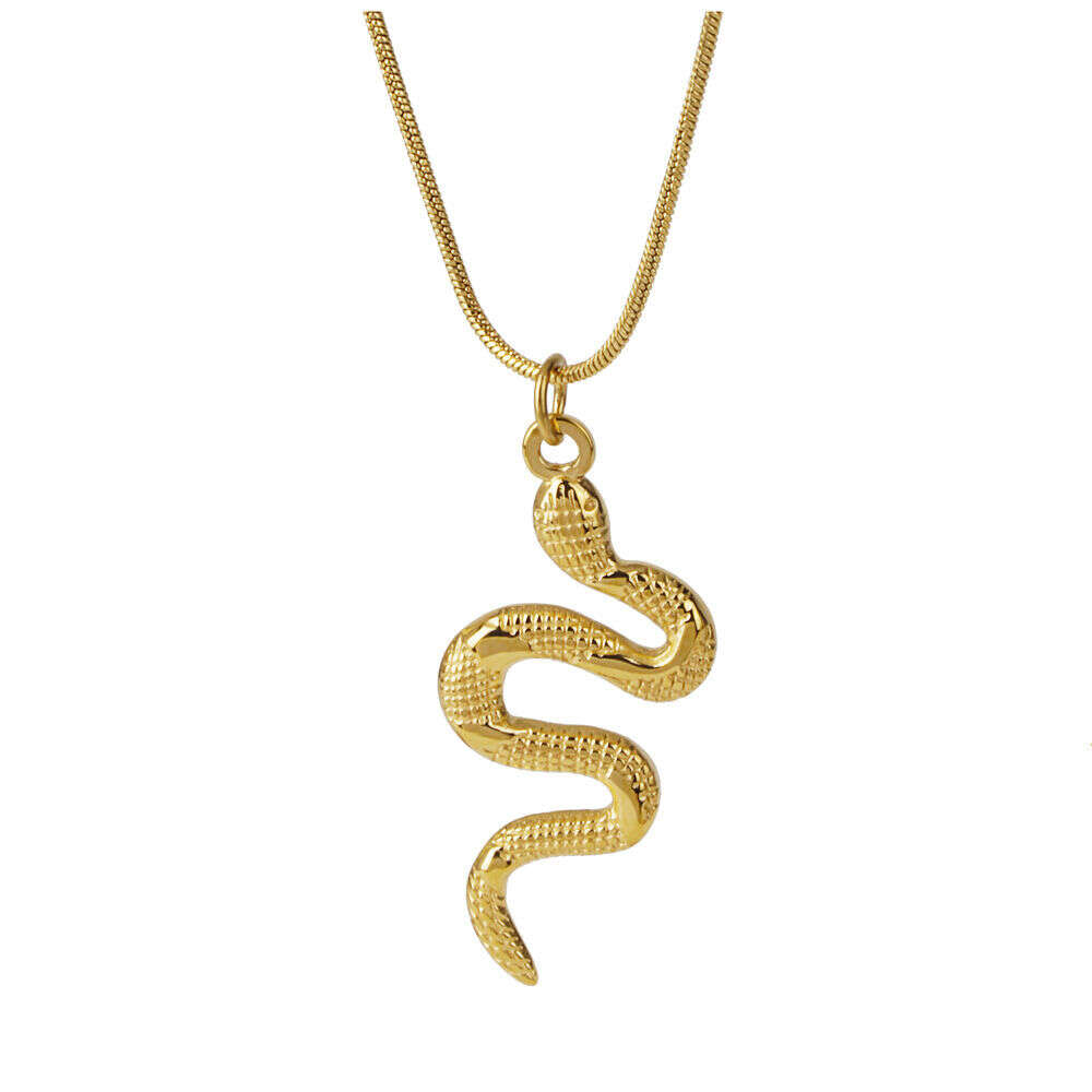 TEMU Stainless Steel Snake-shaped Pendant Necklace For Women, A Stylish Jewelry Gift