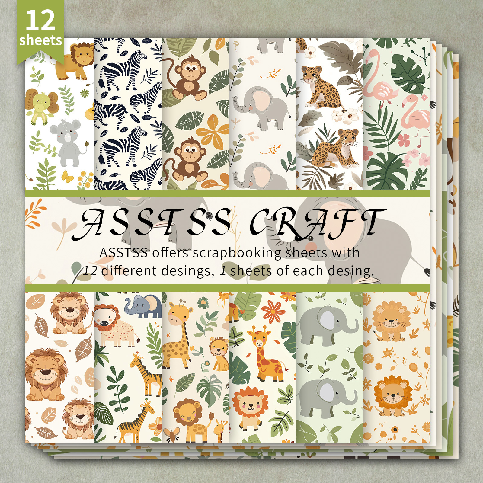 TEMU Bloc de papier épais pour scrapbooking ASSTSS de 12 feuilles, convient pour le journaling, du collage, de vœux - Papier cartonné 6"x6" avec