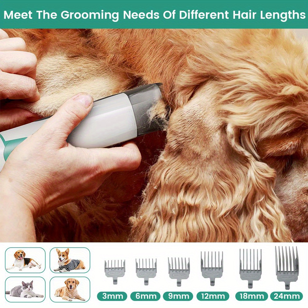 7 in 1 Dog Grooming Kit with Low Noise Vacuum, Hair Remover Dryer & Nail Trimmer - USB Powered, Plastic Tools for Dogs, Includes Brushes & Clips, Ideal for Pet Grooming, Professional Grooming Kit|Modern Pet Care|Durable Plastic Tools, Dog Grooming Accessorie - Image 5