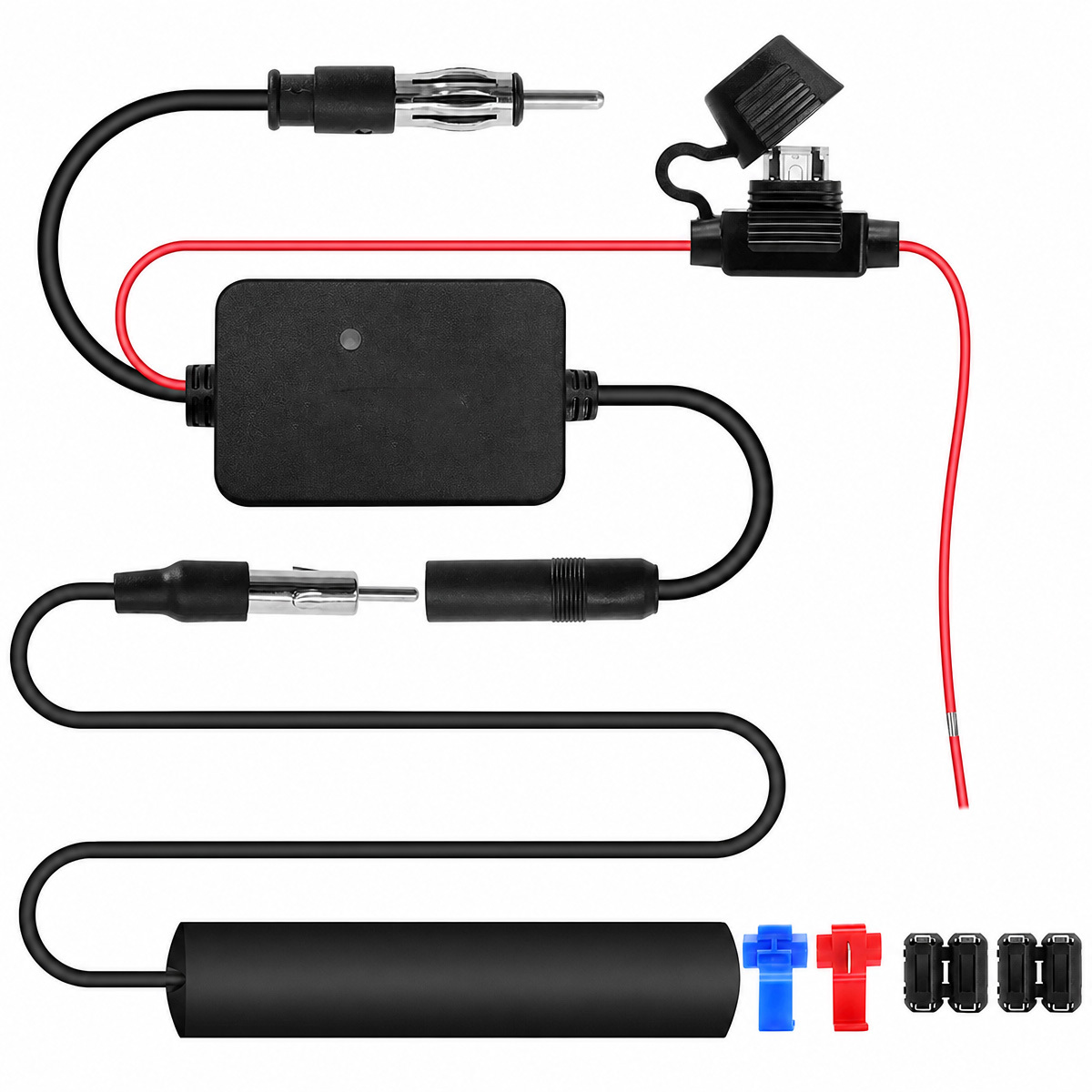 Universal Car Windscreen Antenna - Fm/am Radio With Cable & Easy Adhesive Mount For Superior In-car Audio