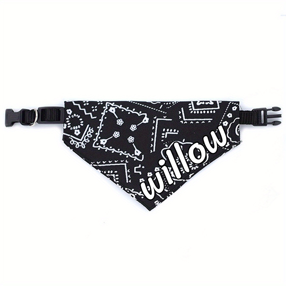 Customizable Adjustable Dog Bandana, Personalized Pet Saliva Towel & Collar