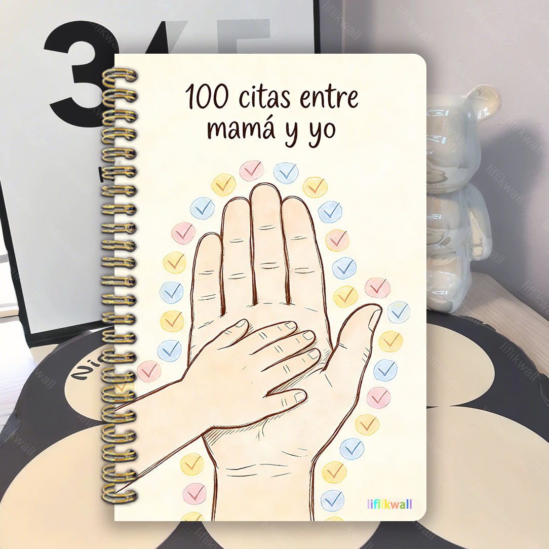 TEMU Un cuaderno para salidas -, que una ilustración de manos , ideal para planificar 100 fechas especiales que tu único. Actúa como un regalo