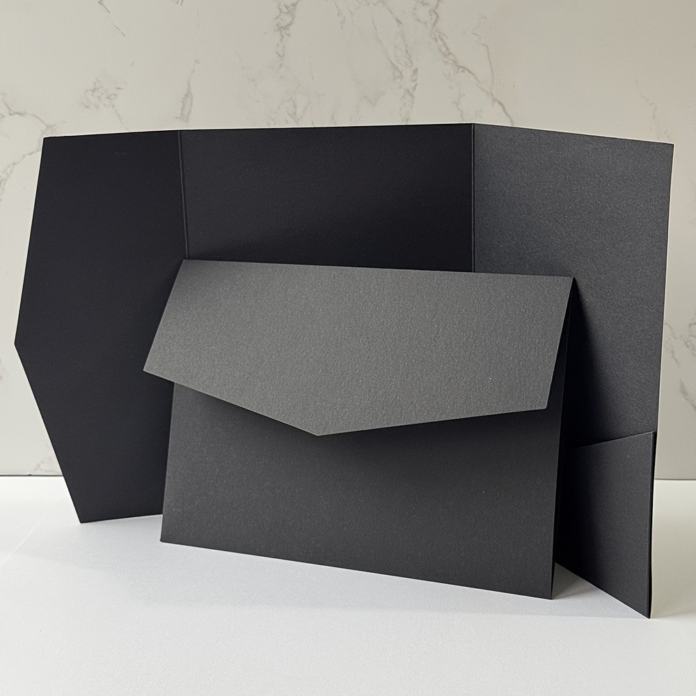 TEMU 15pcs Pocket Invitations With Envelopes - 12.7x17.78 Elegant Design For Weddings, Birthdays, Baptisms & More - High-quality Paper, Invitations,