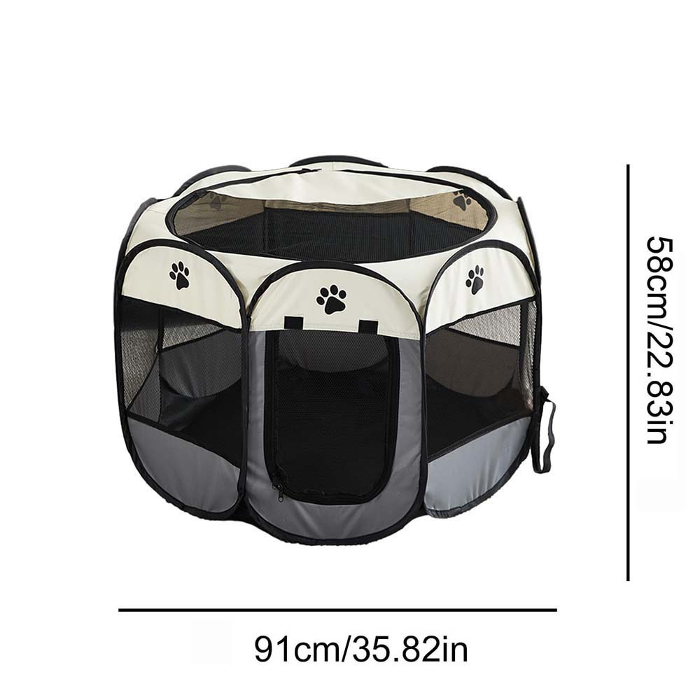 Octagonal Foldable Pet Playpen With Oxford Fabric, Mobile Puppy Exercise Pen And Whelping Box, Rabbit Enclosure And Tent House, 91x91x58cm