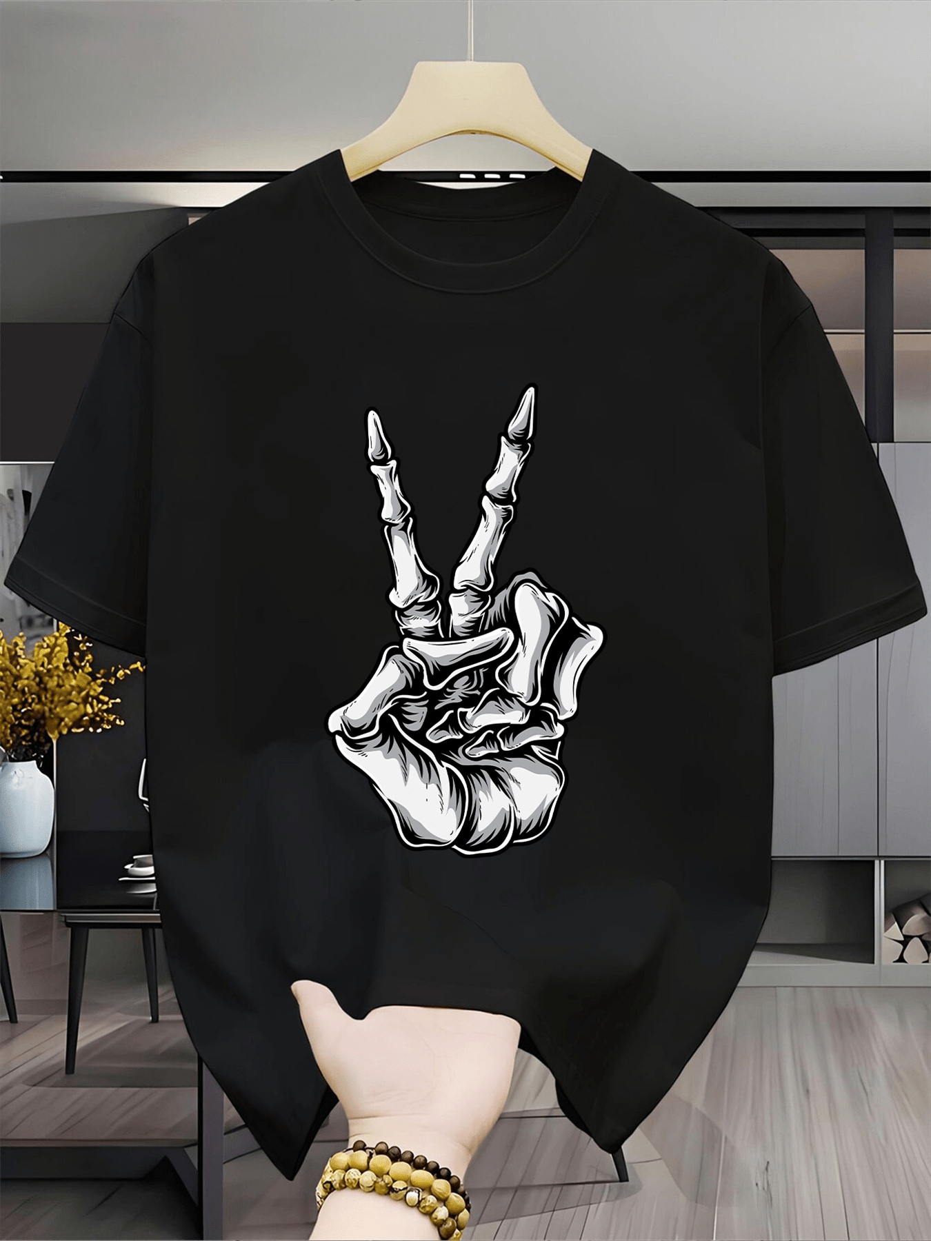 skeleton hand shirt sold on Temu Canada