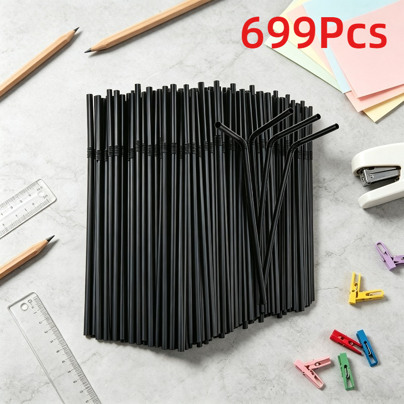 Image of 399/499/599/699pcs Flexible Plastic Straws - Suitable For Weaving, Basket Making, Garland And Sculpture Projects, Flexible Knitting, Art Supplies