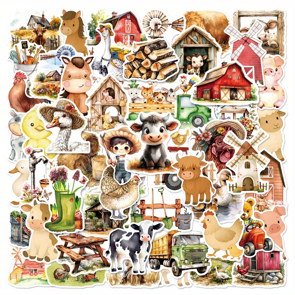 farm animal stickers sold on Temu Australia