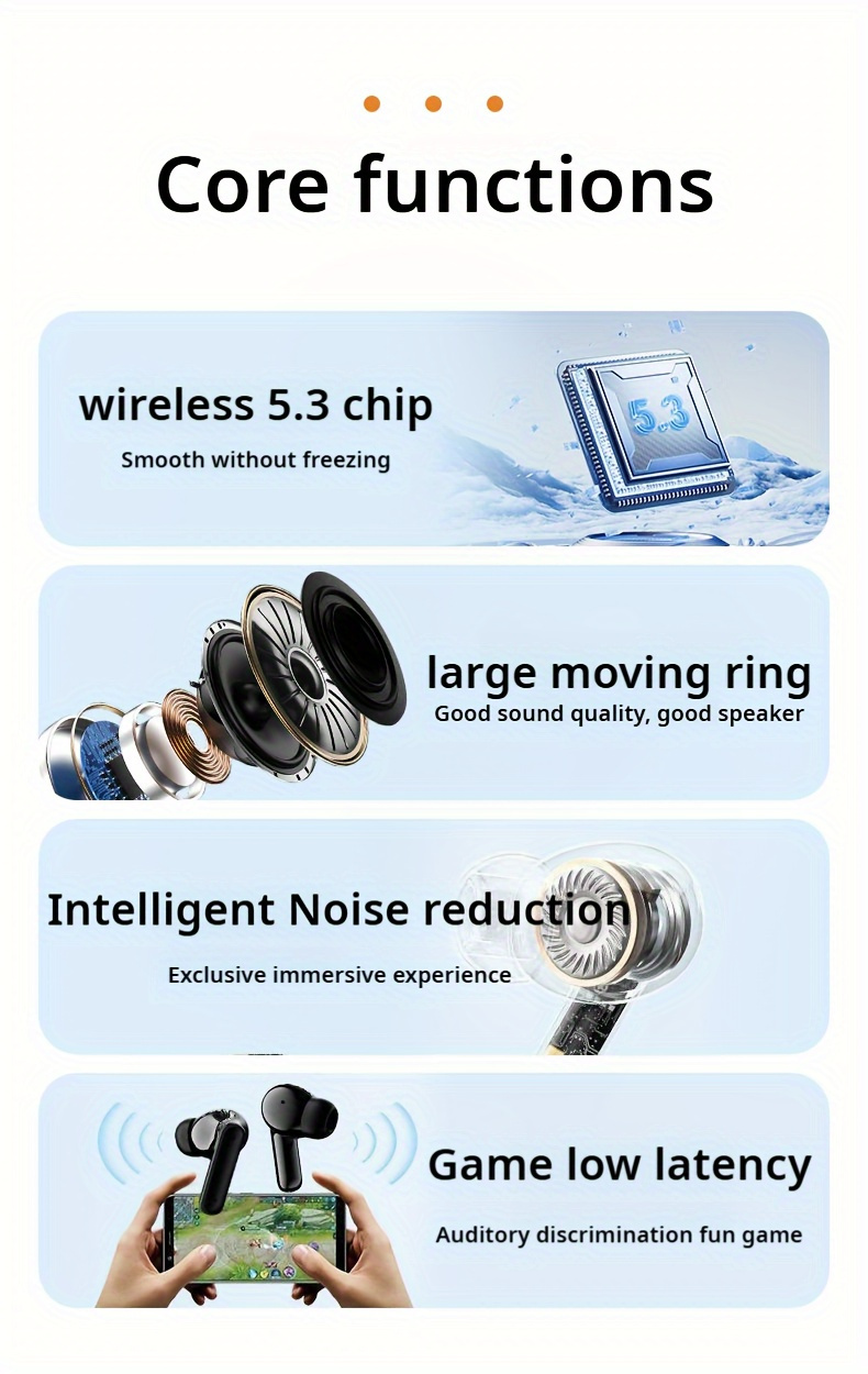 51.43 meter-Ear True Wireless Earbuds with 150mAh Long-Lasting Battery, High-Fidelity Stereo Sound, Noise Cancellation, Wireless Connectivity, Volume Control, USB Charging, Dual Mic, Gaming- Anime Theme