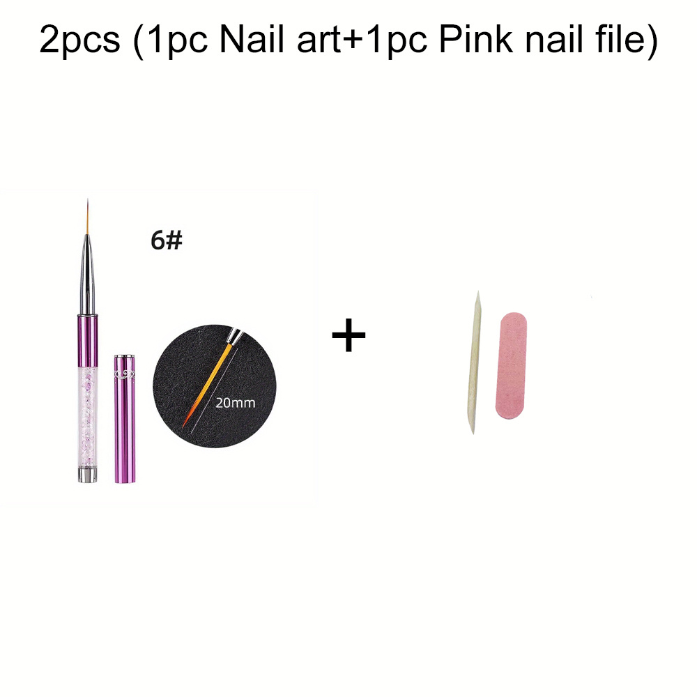 2pcs Nail Art Brush and Pink Nail File Set