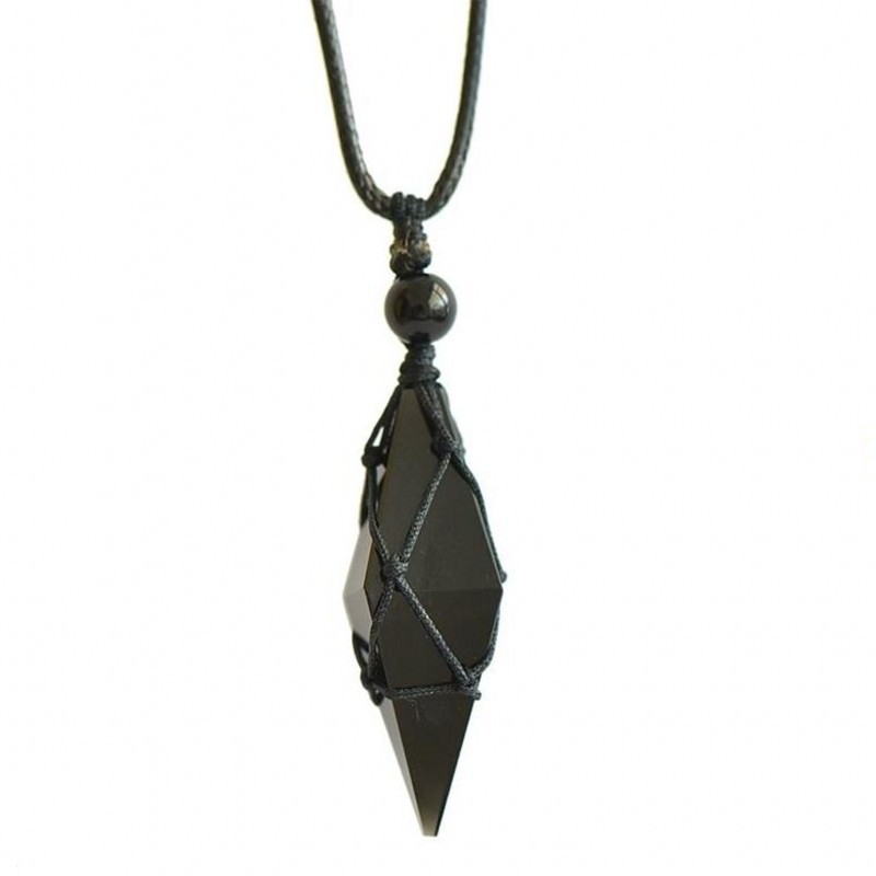 Starry Sky Blue Sand Obsidian Pendant Necklace for Couples