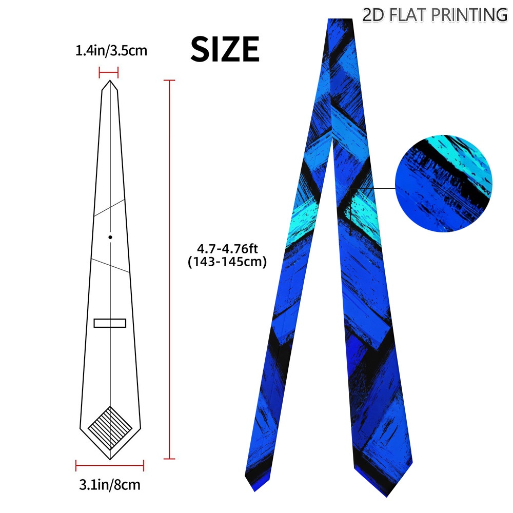 TEMU 1pc Abstract Print Tie - Elegant & Sophisticated Design, Ideal For Formal Events And Gifting