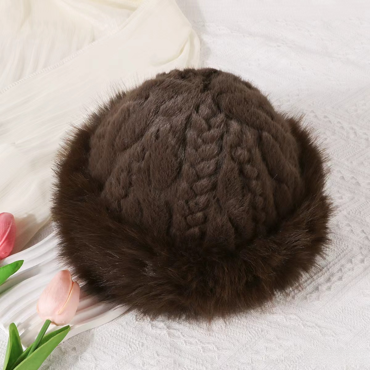 TEMU Sombrero de de invierno para mujer con de felpa en relieve, gorro de moda , y , gorra clásica para mujer que se , regalo ideal de Navidad, para