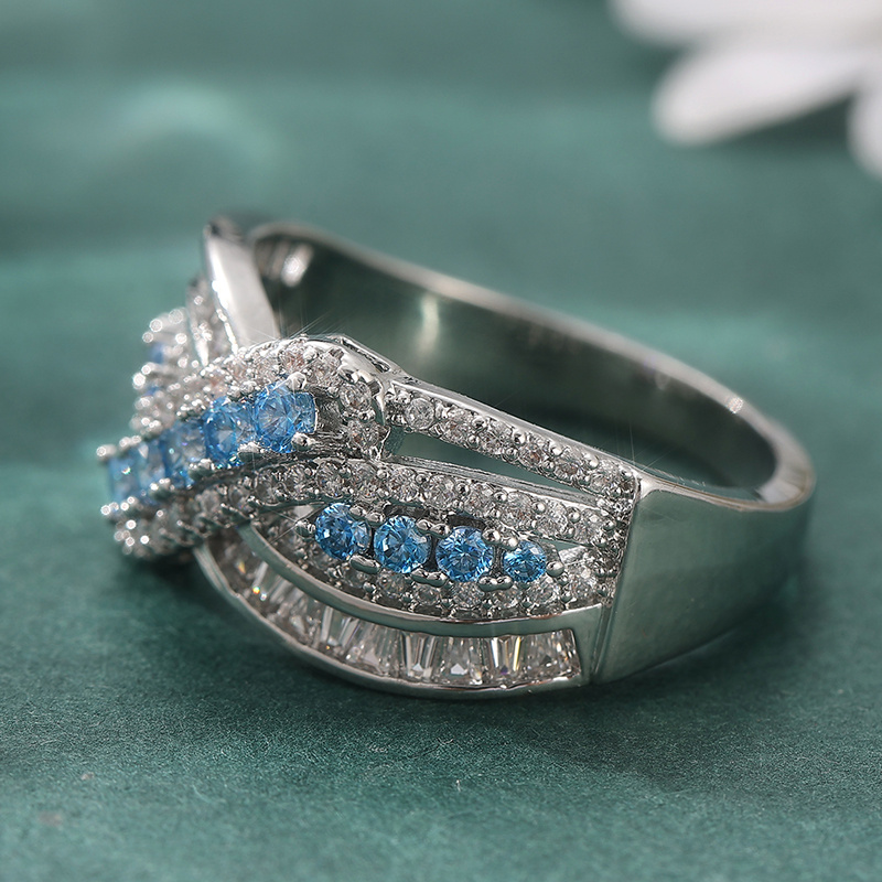 Elegant Bridal Wedding Jewelry Cross Band Ring