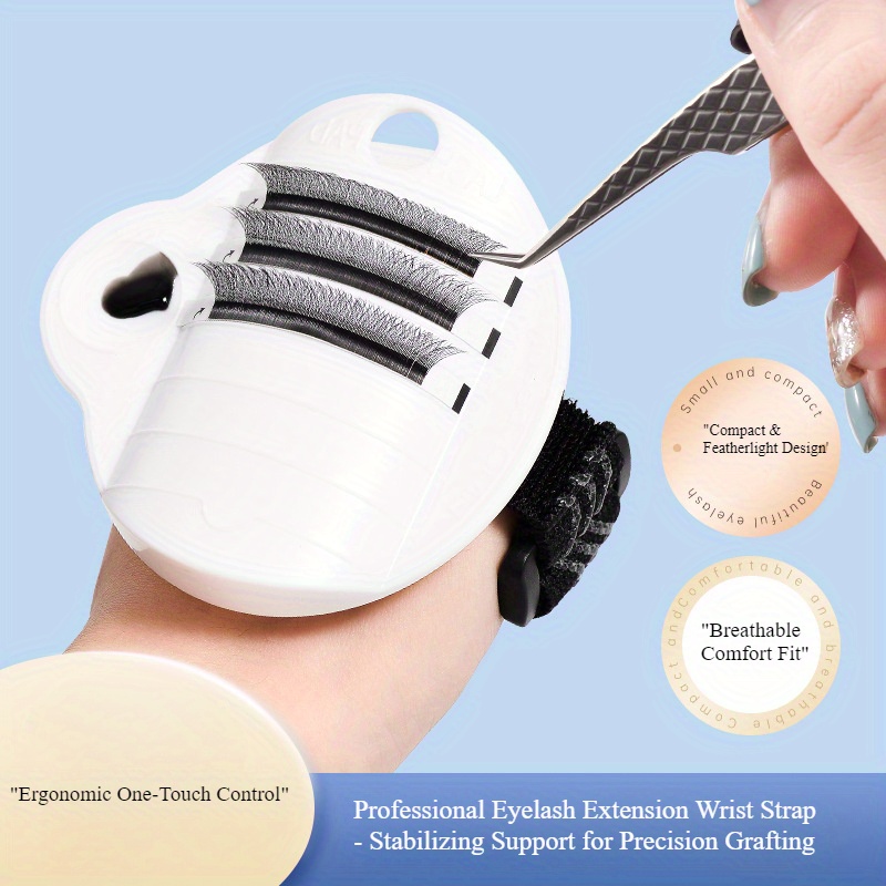 Image of Adjustable Eyelash Extension Holder With Hand Strap, Lash Tray Display Stand For Professional Application, Eyelash Grafting Band – Gift Or Summer Travel Kit For Women