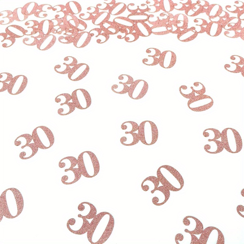 Image of Happy 30th Birthday Confetti For Balloon Decorations - Rose Confetti, Suitable For 30th Birthday And 30th Anniversary Wedding Party Supplies, 50pcs