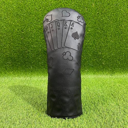 trendy poker designed golf club headcovers tailored for drivers woods wear resistant durable essential professional golf additions for enthusiasts
