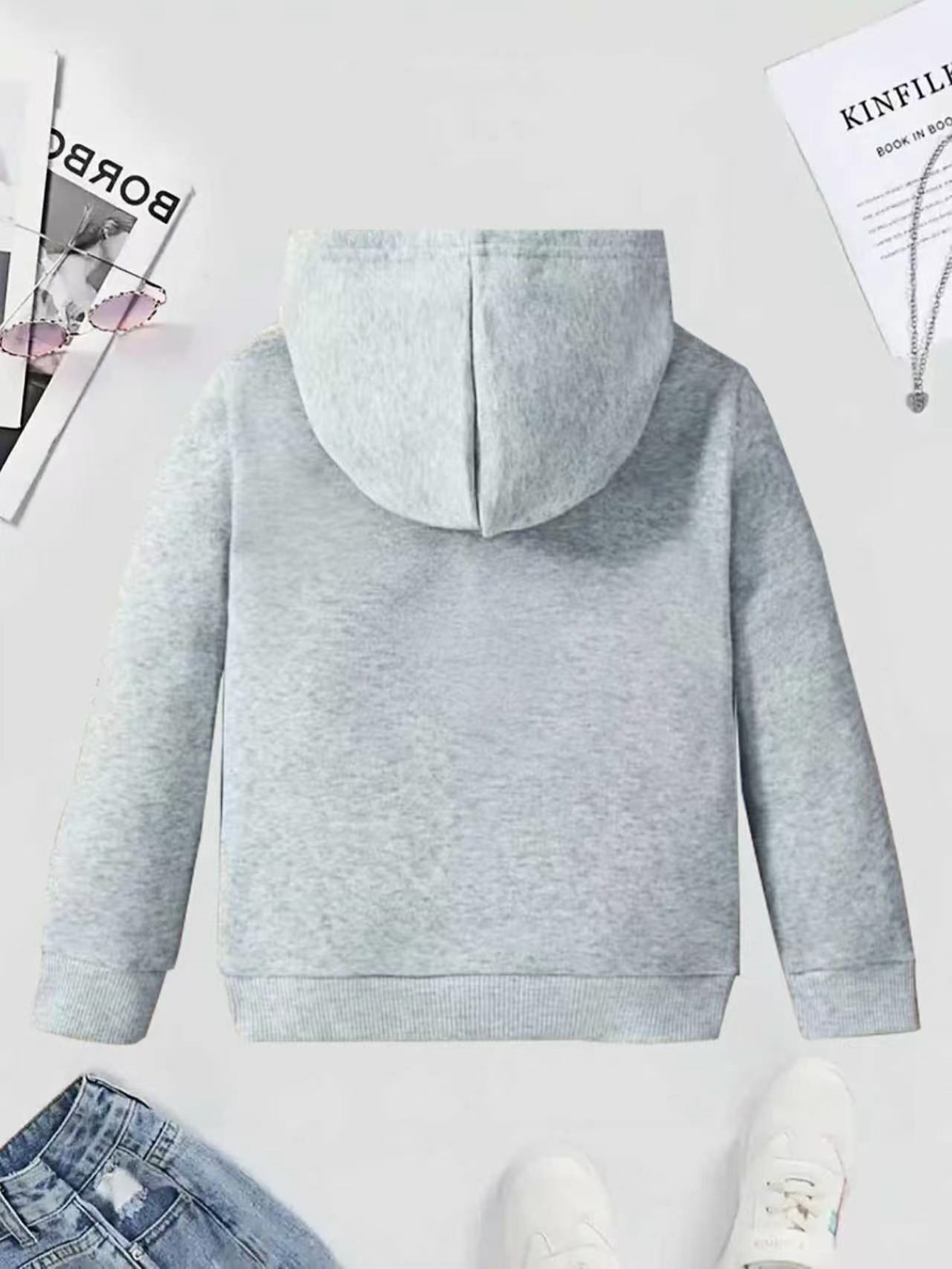 childrens hooded sweatshirt       letter double sided print hoodie spring autumn unisex kids simple casual long sleeve top