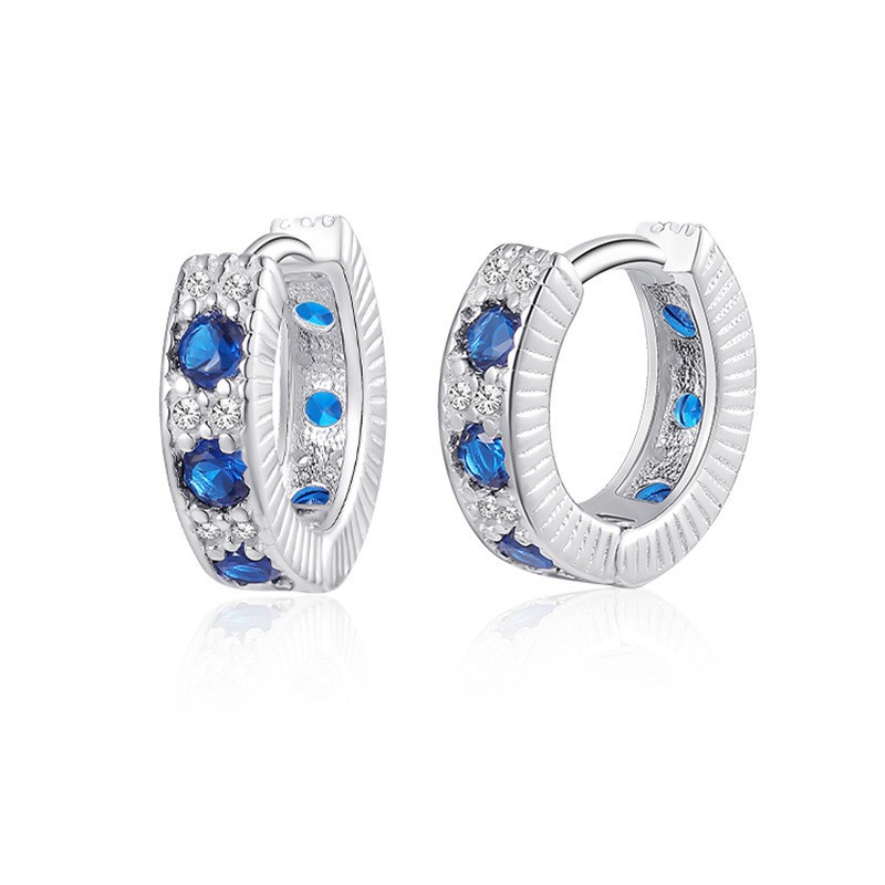 TEMU 2 Blue Earrings For Men, With A And A Hip-hop Style, Fashionable And Versatile, High-end Accessories Suitable For Daily Wear And As A Gift
