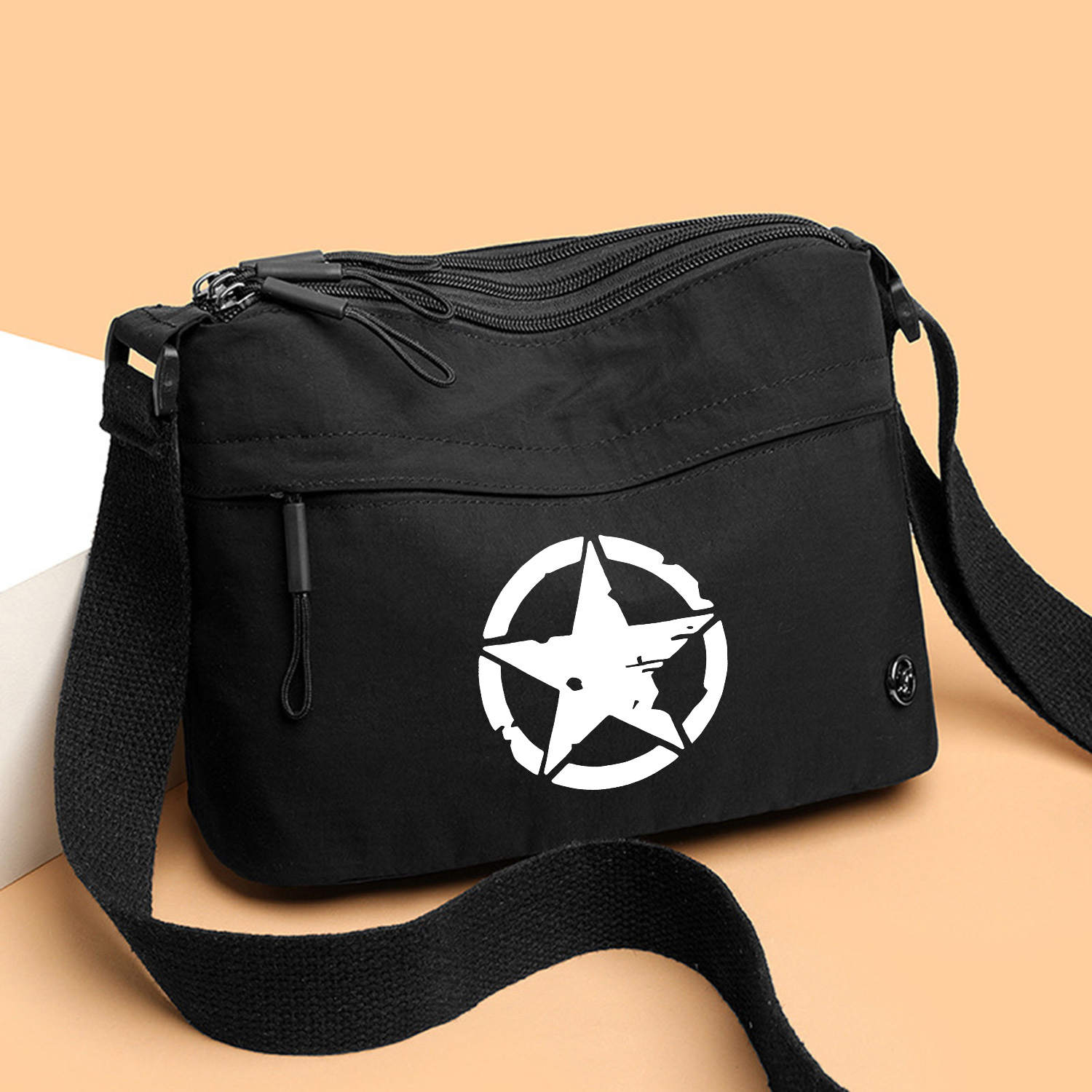 TEMU Sac à bandoulière unique à motif étoilé, nouveau sac à bandoulière élégant, sacoche décontractée polyvalente avec sangle réglable et fermeture