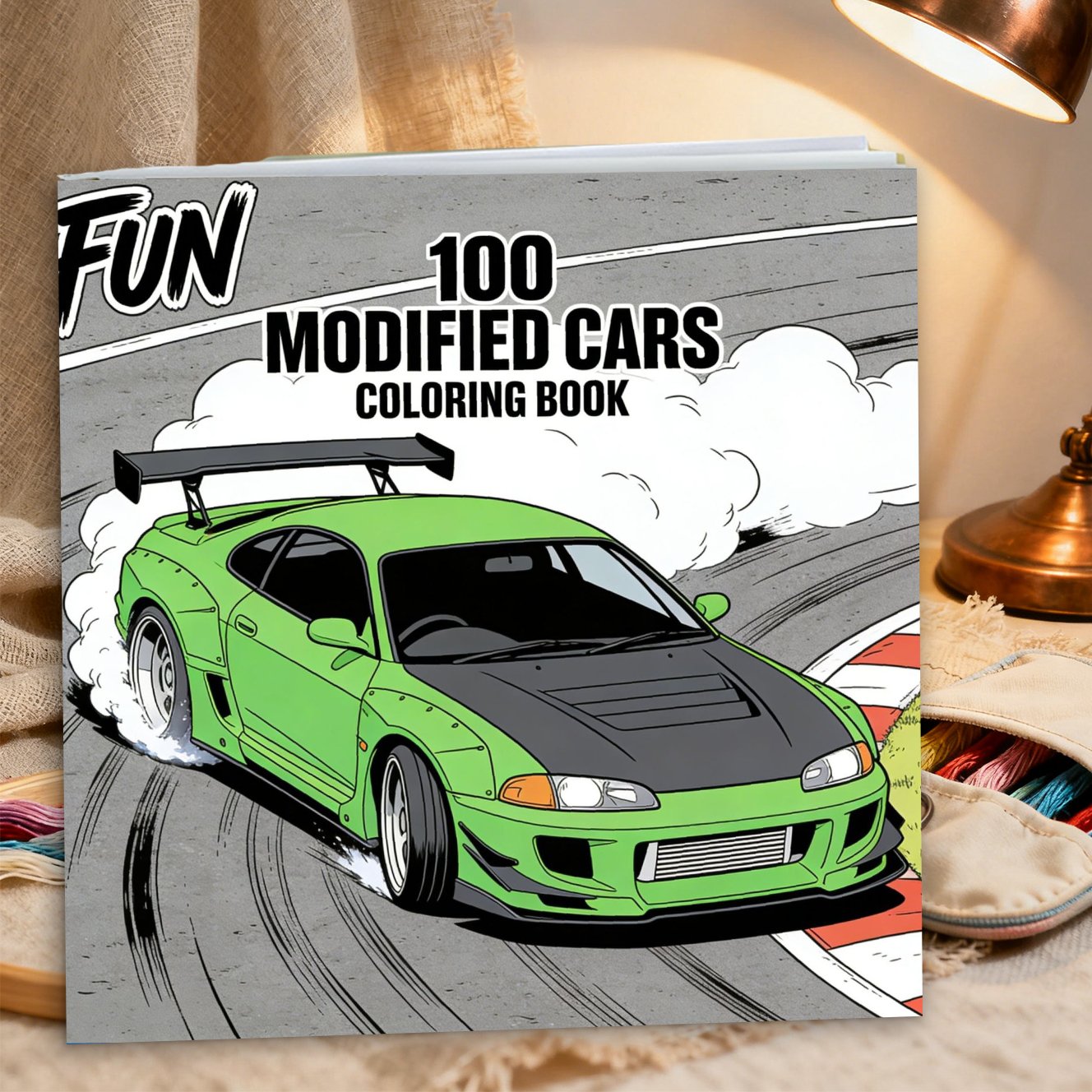 TEMU 1 20x20inch Adult Coloring Book Suitable For Men And Women- Modified Car With , Simple Mandala Design To Relax Your